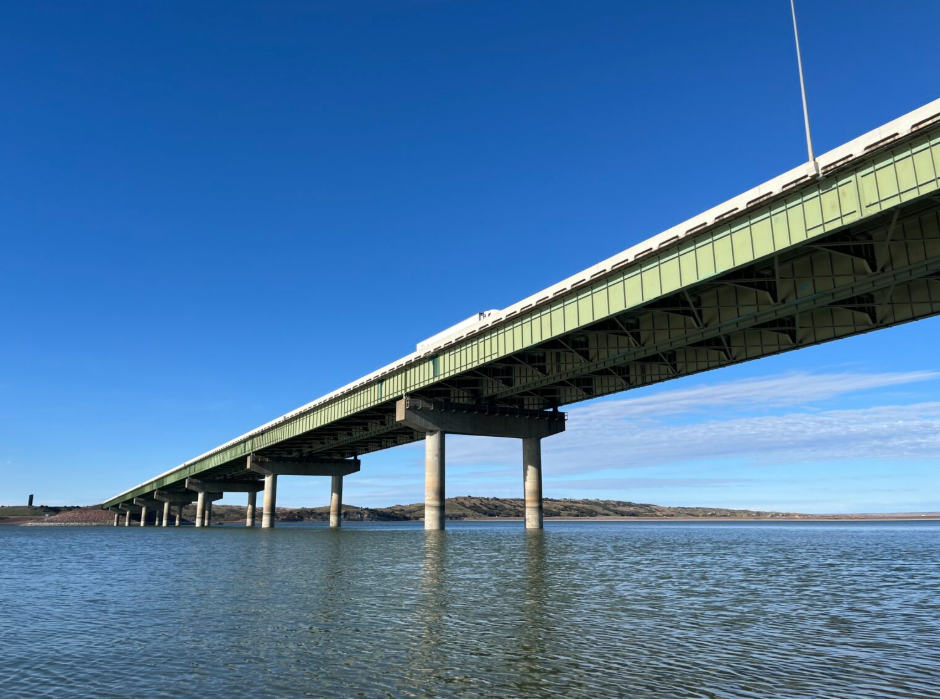Construction of the Platte-Winner Bridge in South Dakota.